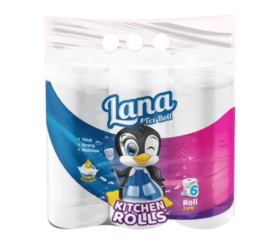 LANA KITCHEN TISSUES ROLLES 6*4 BAGS