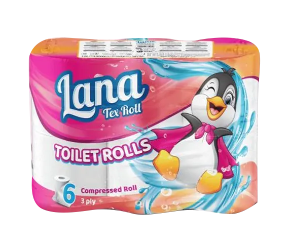 LANA TISSUES 6 TOILET ROOLS *6* 6 BAGS